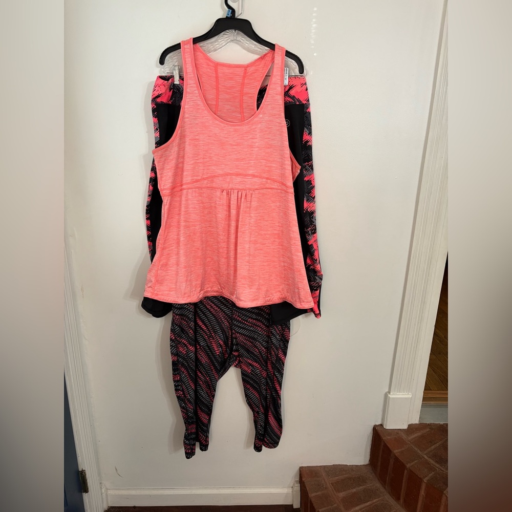 Be Inspired Black and coral  Athletic Apparel Bundle 3X